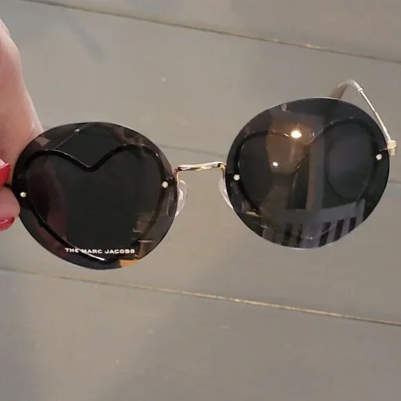 Marc Jacobs Round Shape 59MMAcetate Sunglasses With Gold Hearts For Wo…